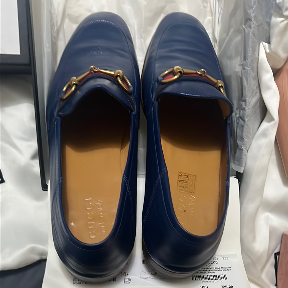 Gucci Blue Leather Loafers with Horsebit Detail - Picture 3 of 4